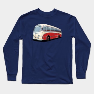 1952 AEC Regal Coach in white and red Long Sleeve T-Shirt